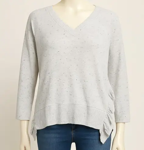 Anthropologie Postmark Gia White Blue Speckled V