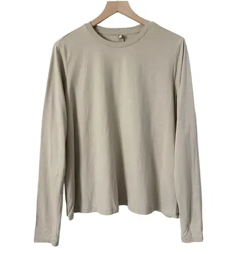 SKIMS Relaxed Long Sleeve T-Shirt in Taupe Cotton Blend Size XL