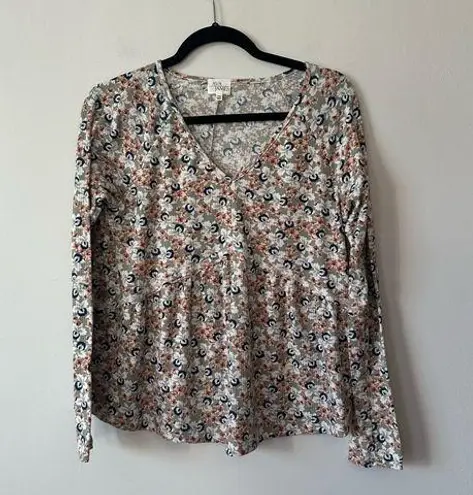 Ava James  | Colorful Floral Peplum Waist Blouse Size Petite Medium