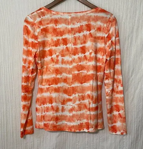 Inc international  Concepts Scoop-Neck Top Tie-Dye Orange/White NWT Small