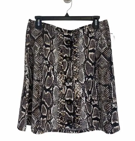 Planet Gold NWOT Snake Print Skater Skirt Button