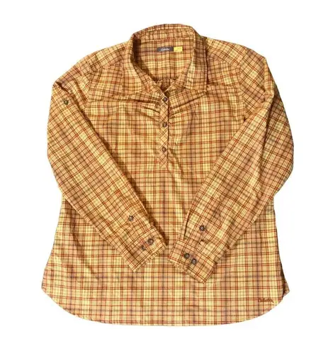 Cabela's Blouse Womens XL Used Yellow Orange Tunic Outdoor