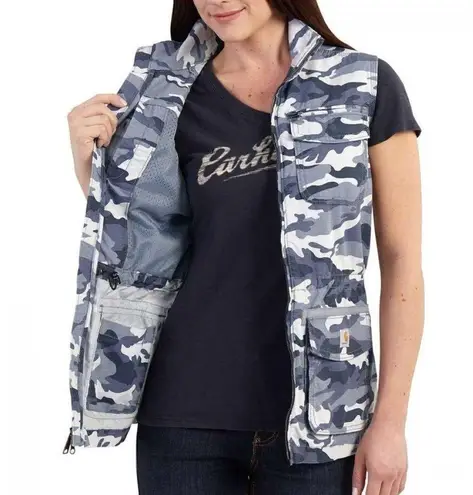 Carhartt  women's blue camo vest NWT C16