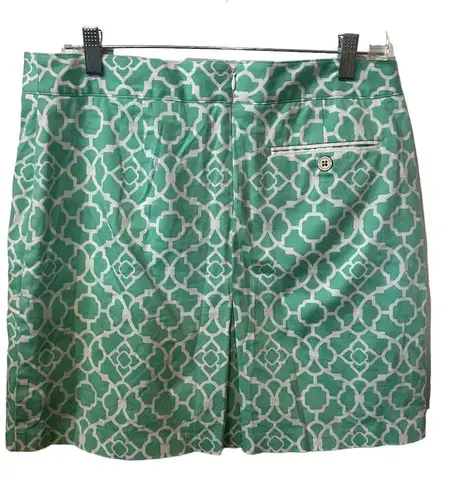 Peter Millar Peter Miller Cotton Teal & White Pattern Size 10 Skort.