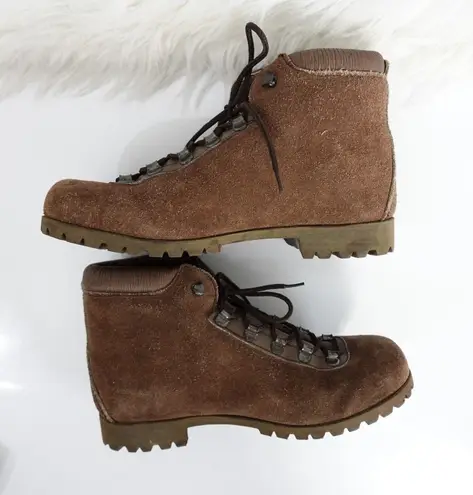 Vintage Dunham Tyroleans Brown Suede Vibram Hiking Boots Men's size 7 Women 8.5