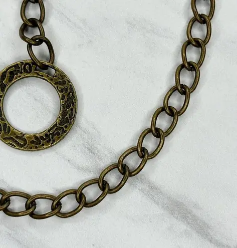 Animal Print Embossed Open Hoop Metal Chain Link Belt Y2K Boho ✨ Gold