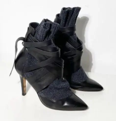 IRO Leather & Knit Sock Booties, Black Size FR41 | EU38 New in Box Retail 345 €