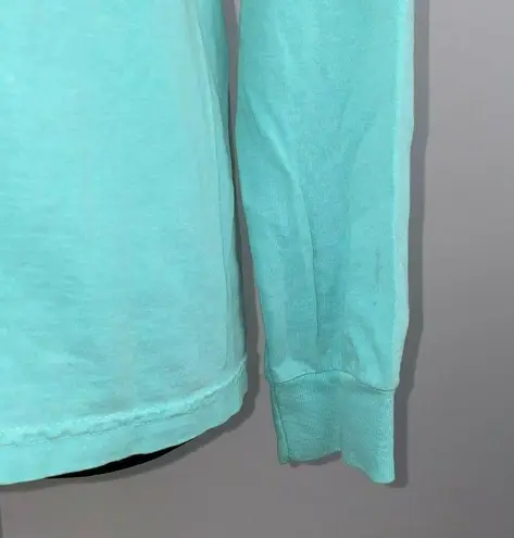 Ivory Ella  Women Small S Aqua Blue Long Sleeve T-Shirt Pink Elephant Backside