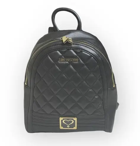 Love moschino new ❤︎︎ Quilted Logo Hardware Backpack ❤︎︎ Black Gold Hardware ❤︎︎
