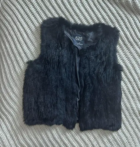 525 America Luxe Black Rabbit Fur Vest