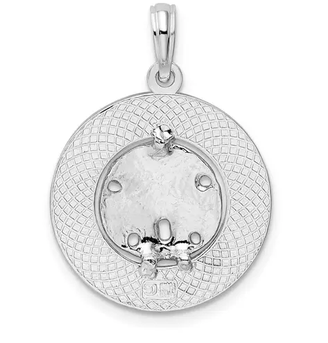 Sterling Silver Textured Turks and Caicos with Sand Dollar Pendant