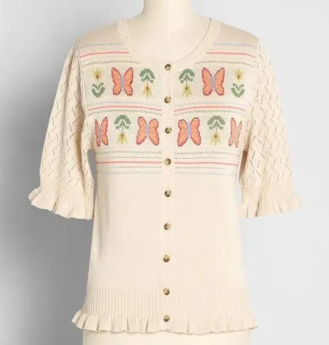 Modcloth EUC ModClothFanciful Flutter-By Short Sleeve Cardigan Sz 4X