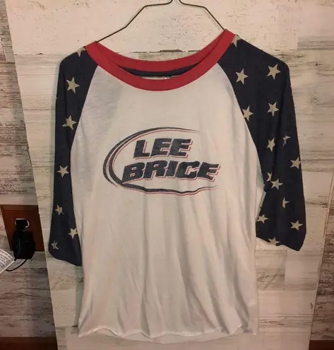 Alternative Alternive Lee Brice American Flag shirt 3/4 sleeve shirt country band medium
