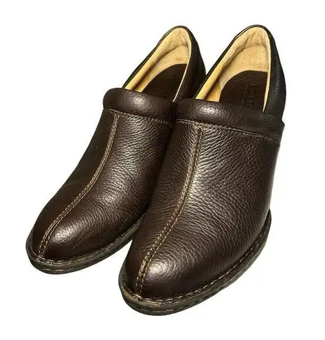 Born Women’s Kinney Leather Slip On Clogs Chocolate Brown Size 8