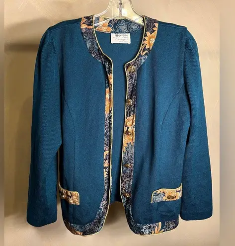 Jeffrey & Dara Petite by Linda Hutley Women’s VTG 3/4 Sleeve sweater,USA|Size:10 Blue