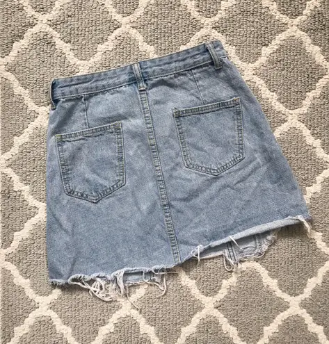 Boutique High Waisted Patch Denim Mini Skirt