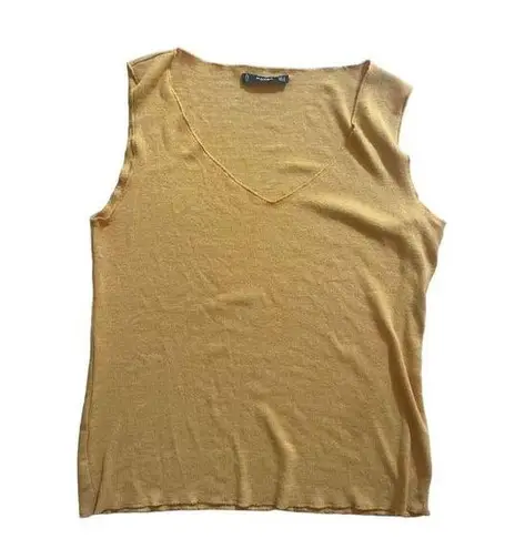 Mango  women's mustard knitted vneck‎ top size small