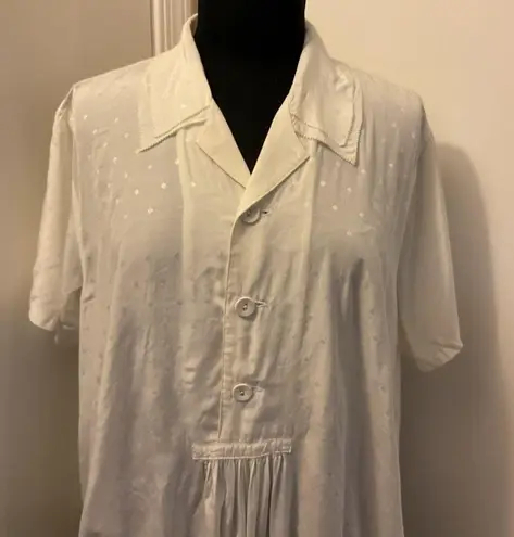 1. Nicole Club Collared White 3 Button Top With Elastic Waist Short Sleeve SZ L Size L