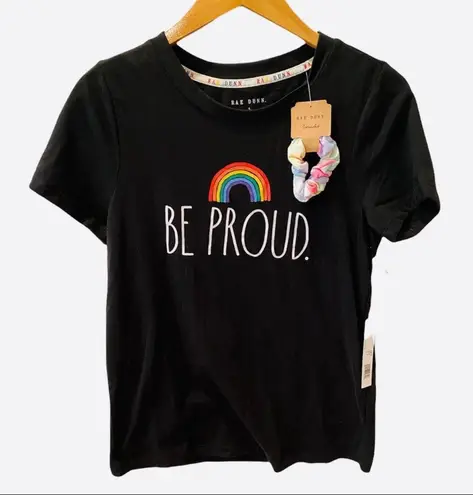 Rae Dunn NWT Rainbow Tshirt S Black
