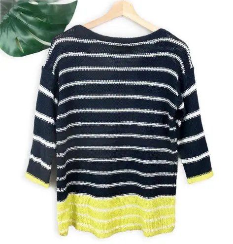 RD Style Colorblock Striped Open Knit Sweater