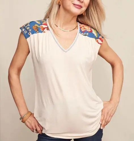 Matilda Jane Heart to Heart Floral Garden Printed V Neck Sleeveless Tee