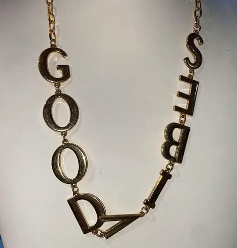“Good Vibes” 14k Gold Plated Inspirational Statement Necklace