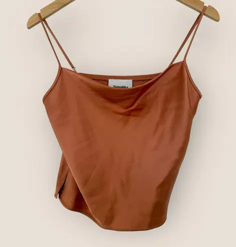 Nanushka | Johar Satin Cowl Neck Camisole | Size S Orange