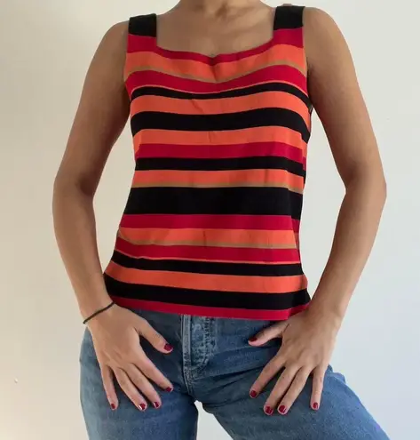 Grace Knitwear Striped Tank Top Y2K Size S