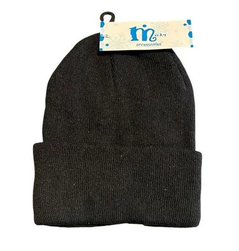 Minky Accessories Beannie Cap Womens One Size Black Acrylic Knit NWT