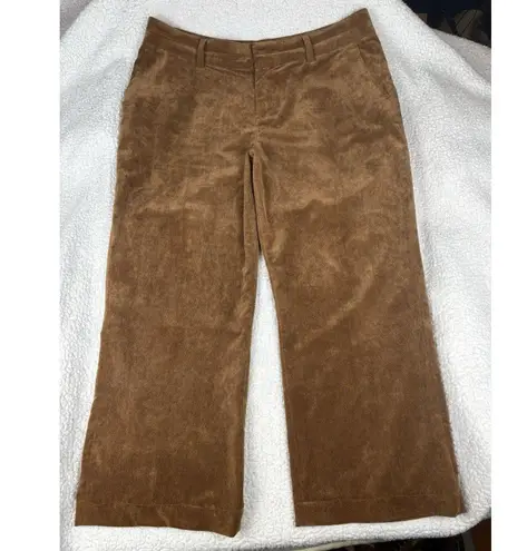 Coldwater Creek Women's Size 16P Golden Brown Wide Leg Corduroy Pants