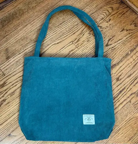 Kalidi ~ Teal Corduroy Lined Tote Shoulder Bag Green
