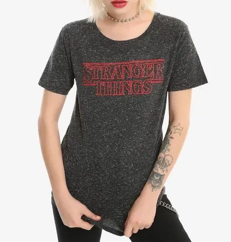 Netflix  Stranger Things Speckled Heather T-Shirt Grey Red XL