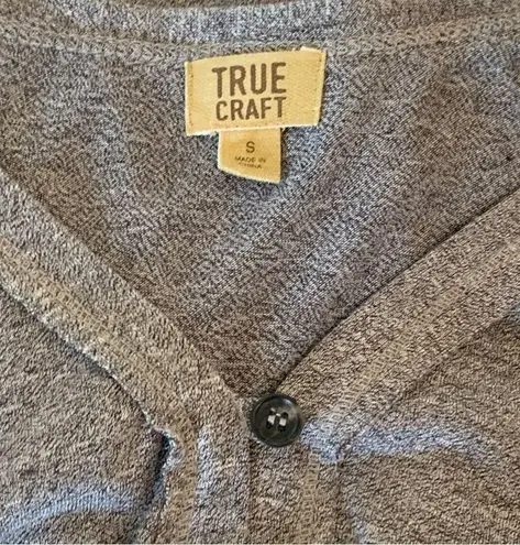 True Craft  Gray Baby Doll Soft Stretch Top Small