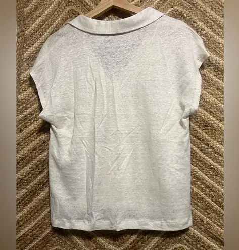 Calypso St. Barth Women's 100% Linen
V Neck Short Sleeve Blouse,Size L,NWT