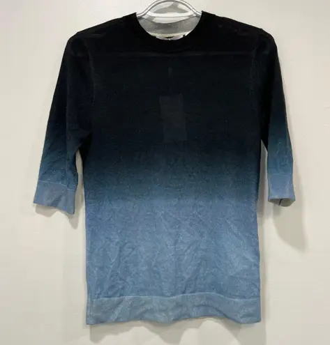 Hugo Boss Boss  Womens‎ Sweater XS Blue Knit Ombre Half Sleeve Crewneck $258 Wool thumbnail 1
