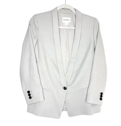 Club Monaco Mair Textured Single Button Wool Blazer Jacket Size 4 Gray Office