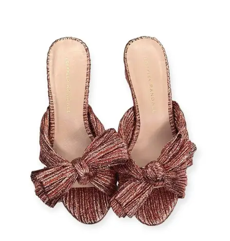 Loeffler Randall new š’€Emilia Pleated Bow Mule Heel š’€Metal Rose PlissĆ© š’€ 6.5M