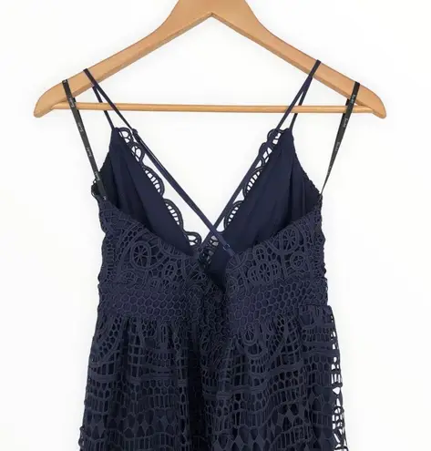 Bardot French Navy Lace Strappy Back Knee Length Dress size 6/Small