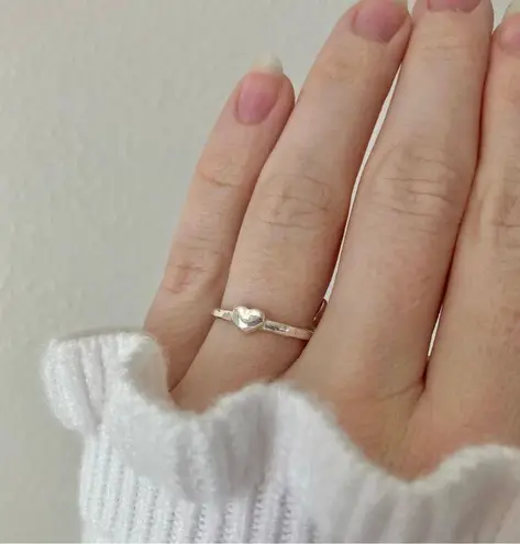 Love Heart Abstract Silver Ring Vintage Cleangirl Minimal Simple Neutral Promise Jewelry