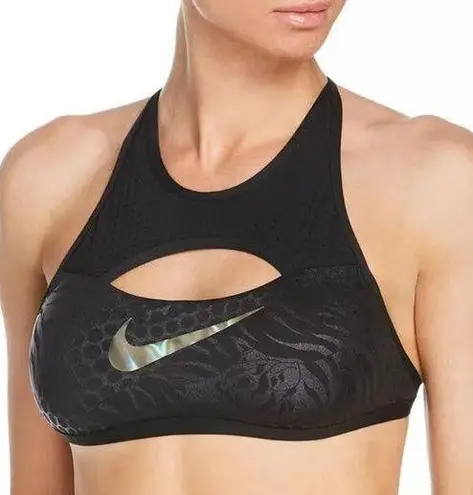 Nike  BLACK Tiger Streak Crossback Bikini Swim Top US Small NWT