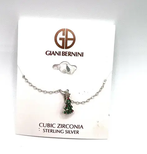 Giani Bernini Multi-Stone Christmas Tree Pendant Necklace in Sterling Silver