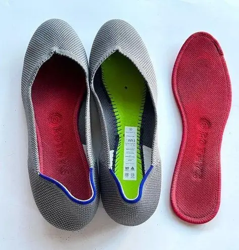 Rothy's Gray Rounded-Toe Flats Womens Size 9.5 Slip On Shoes