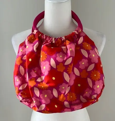 Pink and Orange Floral Cotton Tote