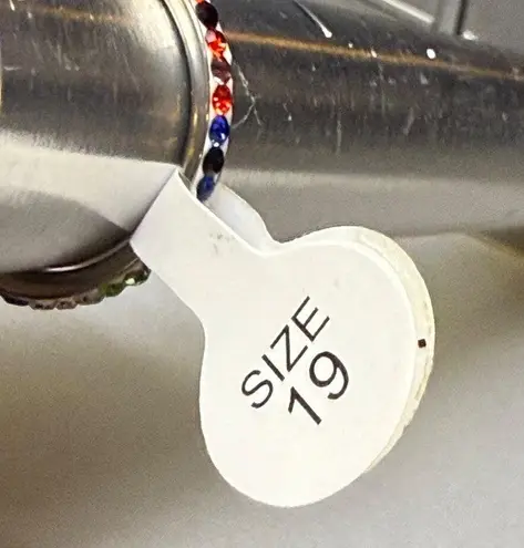 Fashion Ring Multicolor Rhinestone Infinity Band Size 9.25 Stainless Steel 19mm