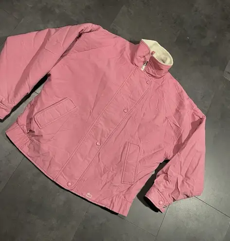 Woolrich Vintage Jacket Womens Size L Pink Quilted Puffer Coat Zip Snap -200