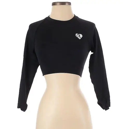 women's best NWT  Move Seamless Long Sleeve Crop Top color black marl