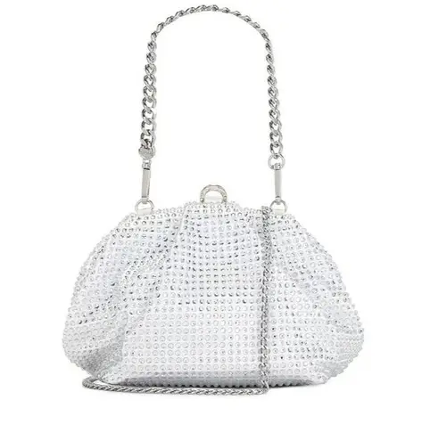 olga berg Charley Hotfix Crystal Bag in White New Womens Clutch Crossbody party