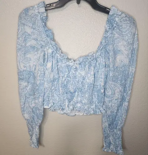 Faithfull the Brand X REVOLVE Bel Rose Top in Faye Paisley Print Powder Blue