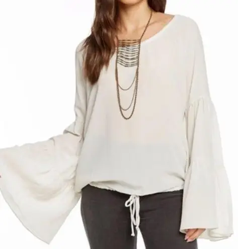 Chaser  Silk Dolman Bell Sleeve Long Sleeve Top