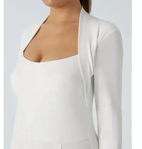 Halara Long Sleeve Wide Leg Jumpsuit Casual White Stretch Bridal Small